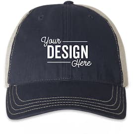 Richardson Garment Washed Trucker Hat - Color: Navy / Khaki