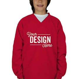 Sport-Tek Youth V-Neck Windshirt - Color: True Red