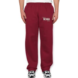 Gildan 50/50 Open Bottom Sweatpants - Color: Cardinal
