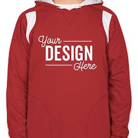 Team 365 Contrast Performance Pullover Hoodie - Color: Sport Scarlet Red / White