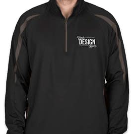 Sport-Tek Contrast Performance Half Zip Pullover - Color: Black / Charcoal Grey