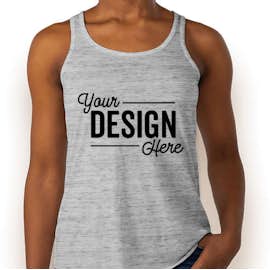 Bella + Canvas Women's Flowy Racerback Tank - Color: White Marble