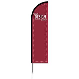 Full Color 8' Feather Flag with Ground Stake - Color: Maroon