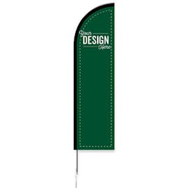 Full Color 8' Feather Flag with Ground Stake - Color: Forest Green