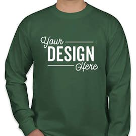 Bayside USA-Made 100% Cotton Long Sleeve T-shirt - Color: Forest Green