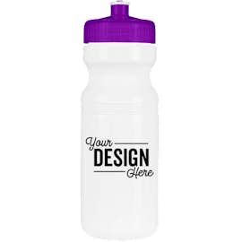 24 oz. Bike Water Bottle - Color: White / Translucent Purple