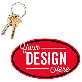 5.75 in. x 3.375 in. Oval Car Magnet w/ contrast trim - Color: Red / Black