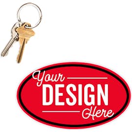 5.75 in. x 3.375 in. Oval Car Magnet w/ contrast trim - Color: Red / Black