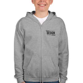 Canada - Gildan Youth Midweight Zip Hoodie - Color: Sports Grey