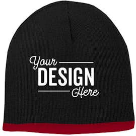 Sportsman Bottom Stripe Beanie - Color: Black / Red
