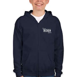 Canada - Gildan Youth Midweight Zip Hoodie - Color: Navy