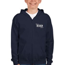 Canada - Gildan Youth Midweight Zip Hoodie - Color: Navy