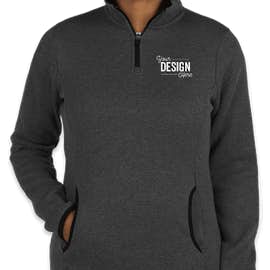 Charles River Women's Quarter Zip Sweater Fleece Pullover - Color: Charcoal Heather