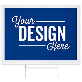 Full Color 24" x 18" Yard Sign with Metal Post - Color: Royal Blue