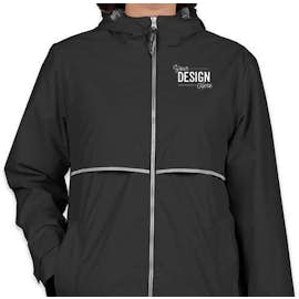 Charles River Women's New Englander Hooded Rain Jacket - Color: Black / Reflective