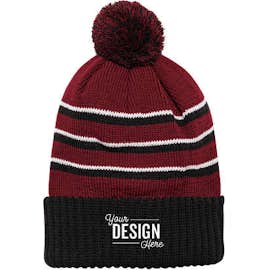 Richardson Stripe Cuffed Beanie - Color: Cardinal / Black / White