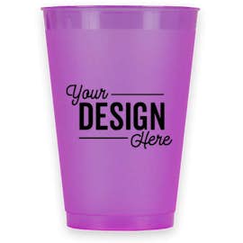 12 oz. Frosted Plastic Stadium Cup - Color: Purple