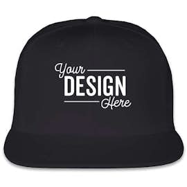 Yupoong Flat Bill Snapback Hat - Color: Dark Navy