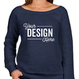 Canada - Bella + Canvas Women's Tri-Blend Wide Neck Sweatshirt - Color: Navy Triblend