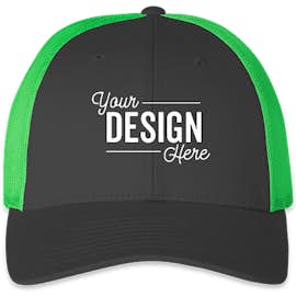 Richardson Stretch Fit Trucker Hat - Color: Charcoal / Neon Green