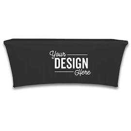 Full Color 8' Stretch Tablecloth - Color: Black