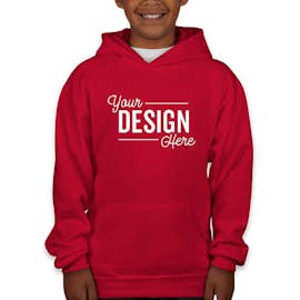 Hanes Youth EcoSmart 50/50 Pullover Hoodie - Color: Deep Red