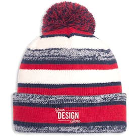 New Era Sideline Fleece Lined Pom Pom Beanie - Color: Red / Navy