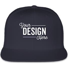 Yupoong Flat Bill Snapback Hat - Color: Navy