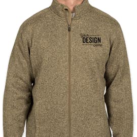 Devon & Jones Full Zip Sweater Fleece Jacket - Color: Khaki Heather