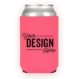 Foldable Neoprene Can Cooler - Color: Coral