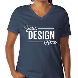 Bella + Canvas Women's Jersey V-Neck T-shirt - Color: Navy