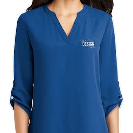 Port Authority Women's 3/4 Sleeve Tunic Blouse - Color: True Blue