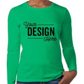Gildan Women's 100% Cotton Long Sleeve T-shirt - Color: Irish Green