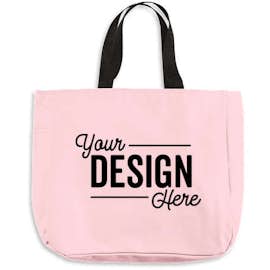 Port Authority Durable Side Pocket Poly Canvas Tote - Color: Pink