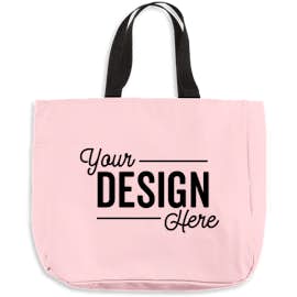 Port Authority Durable Side Pocket Poly Canvas Tote - Color: Pink