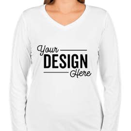 Sport-Tek Women's Competitor Long Sleeve V-Neck Performance Shirt - Color: White