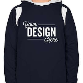 Team 365 Contrast Performance Pullover Hoodie - Color: Sport Dark Navy / White