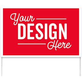 Full Color 22" x 14" Poster Yard Sign with Metal Frame - Color: Red