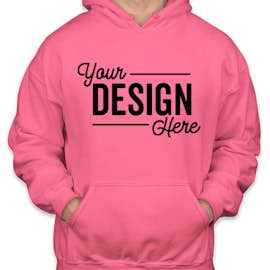 Gildan Midweight 50/50 Pullover Hoodie - Color: Safety Pink