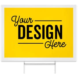 Full Color 24" x 18" Yard Sign with Metal Post - Color: Yellow