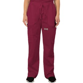 Cherokee Workwear Revolution Women's Drawstring Cargo Scrub Pant - Color: Wine
