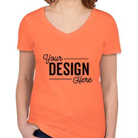 Canada - Threadfast Women's Slim Fit Lightweight V-Neck Pigment Dyed T-shirt - Color: Tangerine
