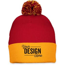 Sportsman Pom Pom Beanie - Color: Red / Gold