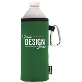 Foldable Large Bottle KOOZIE ® w/ carabiner - Color: Green