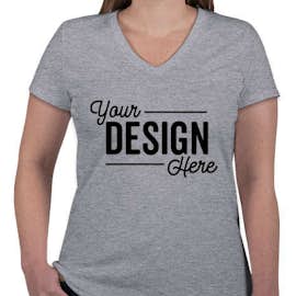 Canada - Fruit of the Loom Women's 100% Cotton V-Neck T-shirt - Color: Athletic Heather