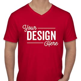 Canada - Gildan Softstyle Jersey V-Neck T-shirt - Color: Cherry Red