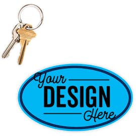 5.75 in. x 3.375 in. Oval Car Magnet w/ contrast trim - Color: Columbia Blue / Navy