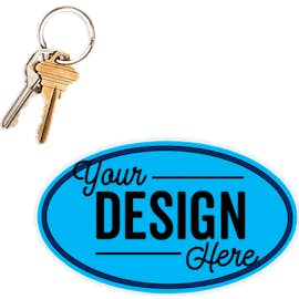 5.75 in. x 3.375 in. Oval Car Magnet w/ contrast trim - Color: Columbia Blue / Navy