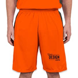 Augusta Colorblock Basketball Shorts - Color: Power Orange / Slate