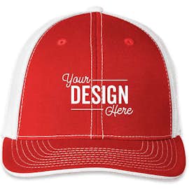 Pacific Headwear Flexfit Trucker Hat - Color: Red / White